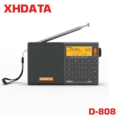 XHDATA D-808 FM AM SW SSB AIRBAND วิทยุแบบพกพา วิทยุมัลติฟังก์ชั่นความไวแสงสูง