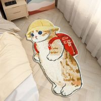 Funny Cat Mat Bedside Soft Area Rug Cartoon Doormat Shaggy Fluffy Car Irregular Bedside Rug Thicken Floor Mat INS Decor