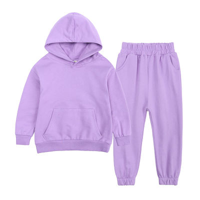 2-12 years old childrens clothing winter new boys and girls fleece sweater suit hooded Plush sportswear childrens suit
