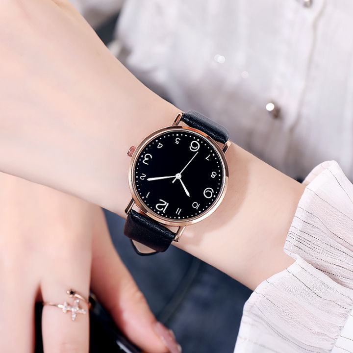 ใหม่แฟชั่นเกาหลีที่เรียบง่ายเข็มขัดนาฬิกาของผู้หญิงสบายๆนักเรียนนาฬิกาควอตซ์นาฬิกาสตรี