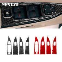 、‘】【’ 4Pcs Auto Carbon Fiber Window Lift Panel Switch Frame Stickers Car Interior Accessories For Lhd Mazda 6 2006 2007 2008