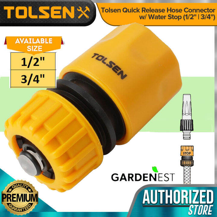 Tolsen Quick Release Hose Connector w/ Water Stop (1/2" 3/4") Lazada PH