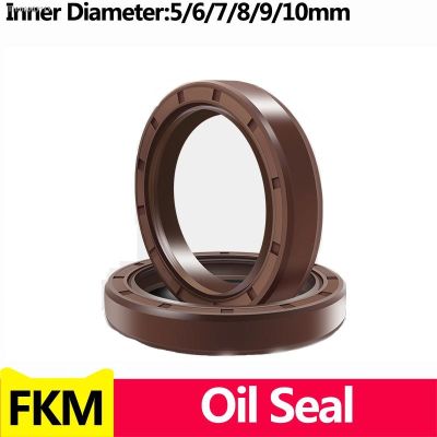 ♙❉♣ Brown FKM Framework Oil Seal TC Fluoro Rubber Gasket Rings Cover Double Lip with Spring for Bearing IDxODxTHK 5/6/7/8/9/10MM