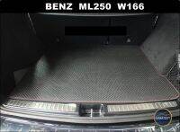 แผ่นปูท้ายรถยนต์ BENZ ML250 W166 ลายกระดุมPVC สีดำด้ายแดง