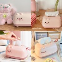 พร้อมส่ง? กล่องทิชชู่ PINK PIG หมูชมพู ที่ใส่ทิชชู่ Tissue box แต่งห้อง กล่องทิชชู่น่ารัก กล่องใส่ทิชชู่ พร็อบแต่งห้อง