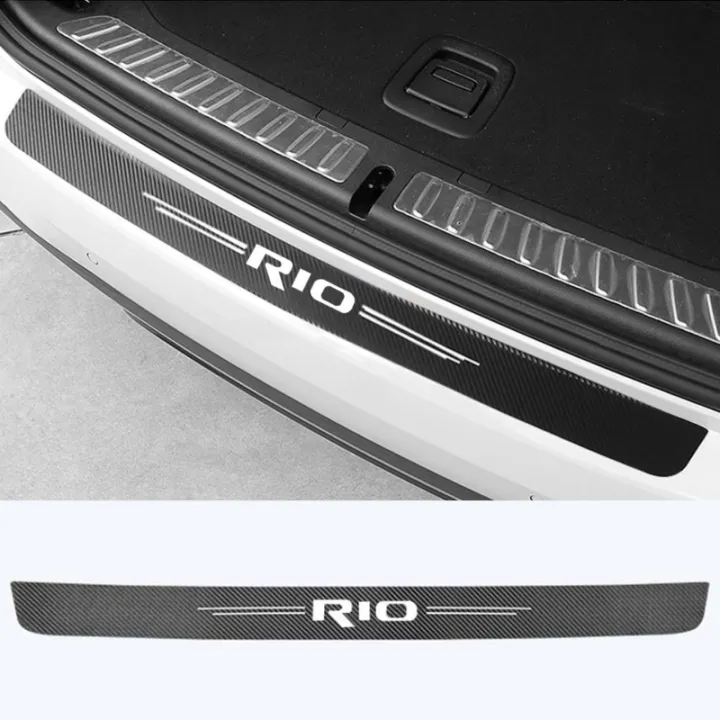 1Piece Carbon Fiber Car Threshold Stickers Rear Covers Auto Trunk Anti