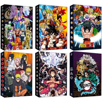 【LZ】bianyotang672 20 Models 240Pcs Cartoon Dragon Ball Card Book Demon Slayer Naruto One Piece Anime Holder Binder Album Collection Card Toys Gift
