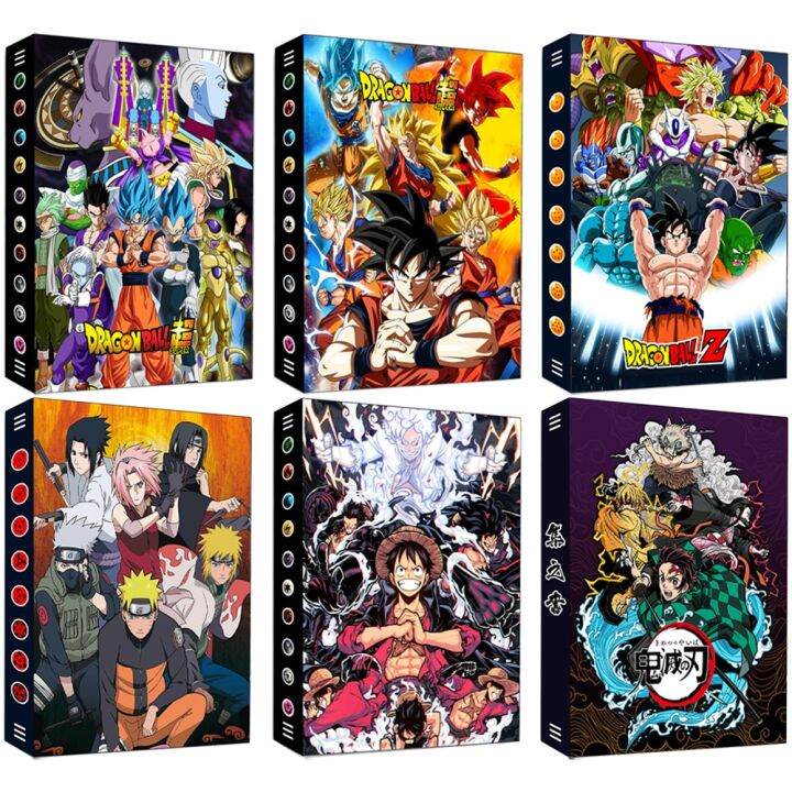 lz-bianyotang672-20-models-240pcs-cartoon-dragon-ball-card-book-demon-slayer-naruto-one-piece-anime-holder-binder-album-collection-card-toys-gift