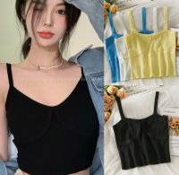 [พร้อมส่ง] พร้อมส่งในไทย เสื้อกล้าม เสื้อสายเดี่ยวผ้าไหมพรม สีพื้นใส่สบายชำระปลายทางได้จ้า