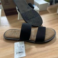 Fashionable white foreign trade large size slippers [long-wearing not tired light and non-slip] elastic belt one-word sandals and slippers 【QYUE】