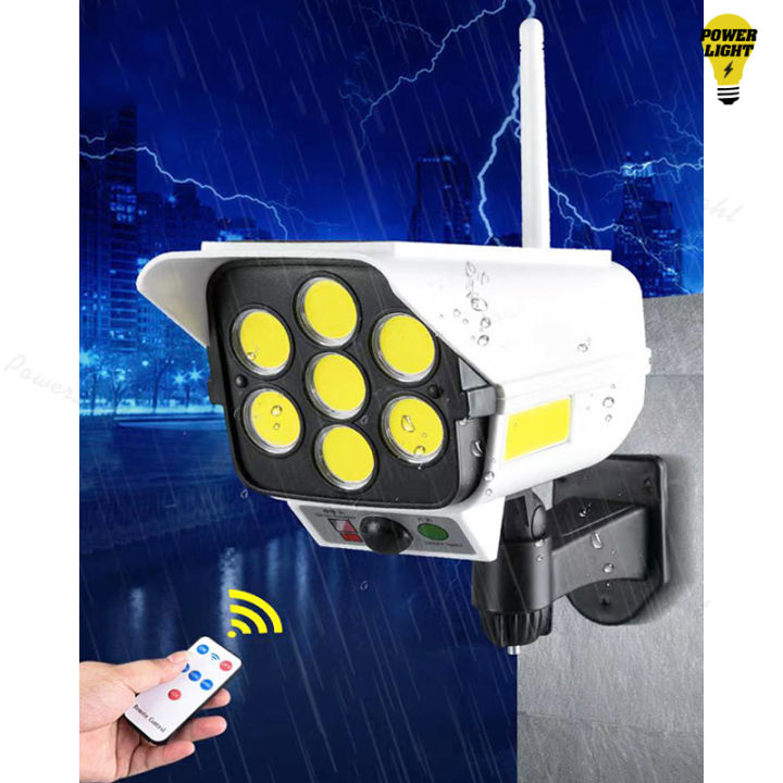 powerlight-cl-กล้องไฟโซล่าเซลล์-180w-โซล่าเซลล์-77smd-cob-รูปทรงกล้องวงจรปิด-กล้องวงจรปิดปลอม-ไฟถนน