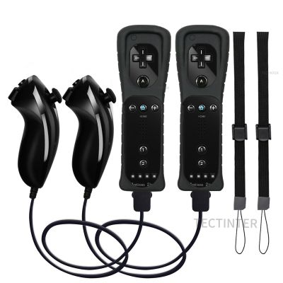 รีโมตควบคุมคอนโซล Nintendo Wii เกมแพดไร้สายที่เข้ากันได้กับรีโมทคอนโทรล Nhuck แป้นจอยสติ๊ก Motion Plus ที่สามารถเลือกได้