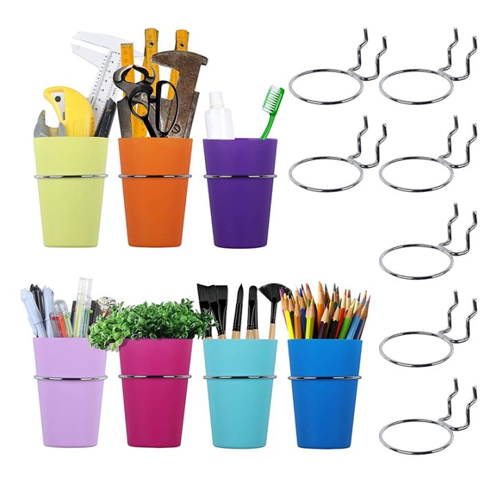 7-sets-pegboard-bins-with-rings-ring-style-pegboard-hooks-with-pegboard-cups-pegboard-cup-holder-accessories-7-colors