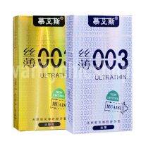 ?สินค้าขายดี? [ทอง-ปุ่ม (12 ชิ้น)]ถุงยาง แบบบางเฉียบ 0.03 ULTRATHIN ขนาดฟรีไซซ์ 49-54 MMใส่ได้ ยี่ห้อ MUASIS (1กล่องมี12 ชิ้น)**ไม่ระบุ