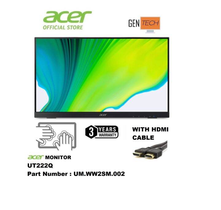 (Pre Order) Acer UT222Q 21.5” Full HD (1920 X 1080) 10 Point Touch ...