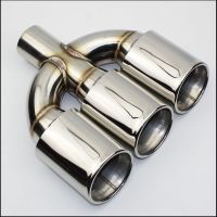 ❁✿✕ Suitable for Honda civic refit exhaust center 3-hole tail throat 304 stainless steel muffler tail tube