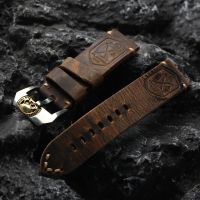▶★◀ Suitable for handmade vintage genuine leather watch straps 20 22 23 24MM suitable for Panerai Casio first layer cowhide mens watch chain