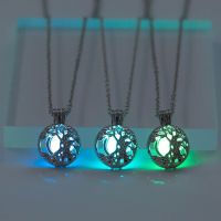 Halloween Hot Sale Can Open The Luminous Tree of Life Pendant Accessories Personality Wild Cage Necklace Halloween Gifts