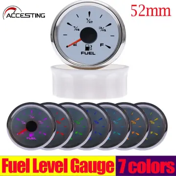 52mm Fuel Level Gauge With 100-550mm Fuel Level Sensor 7 Color