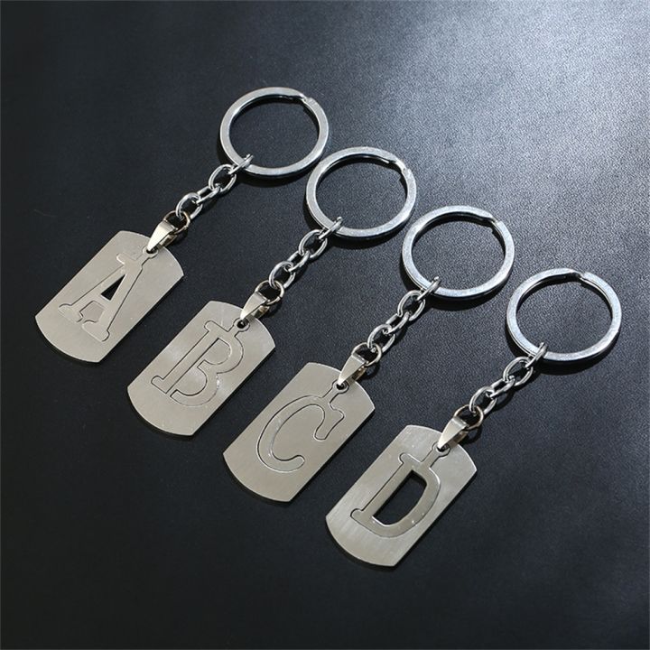 stainless-steel-26-letters-keychain-wallet-decoration-double-deck-metal-initial-letter-pendant-with-key-holder-for-men-cool-gift