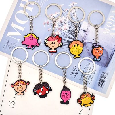 1PCS PVC Keychain Little Miss Sunshine Key Rings Little Miss Sunshine Key Holders Fit Adult Car Keys Gift Trinkets Key Chains