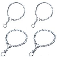 SHUSHABA New Durable Snake Chains Choker Dog Chain Metal Silver for Pet Dog Training Stainless Steel Choker Chain