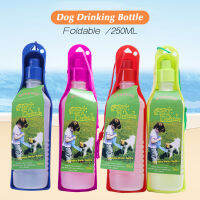 DySunny Pet ขวดน้ำสุนัข250มล. ขวดน้ำดื่มแบบพกพาพับได้เดินทางชามป้อนดื่มกลางแจ้ง1ชิ้น