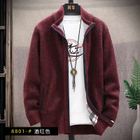 Fall and winter warm hooded sweater plus plush thickened sweater zipper cardigan thick casual jacket new mens clothing
