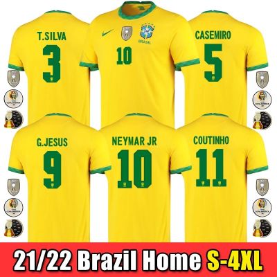 2021-22 Brazil Home Shirt National Team Size S-4XL Americas Cup football jersi 20/21 fans Jersey