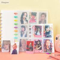 HUAGUES เคสสีทึบสไตล์เกาหลีแบบการ์ดรูปใบไม้หลวมสไตล์เกาหลีเรียบง่ายอัลบั้มรูปที่เก็บบัตร Kpop ที่ใส่รูปถ่ายหนังสือเก็บแฟ้มเก็บการ์ด