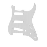 WK-Aluminum Metal Pickguard 11 Hole Electric Guitar Pickguard SSS With Screws For Guitar Scratch Plate,Silver Color