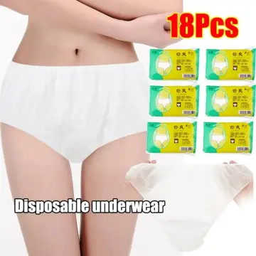 6Pcs Disposable Underwear Panty Unisex Non-Woven Briefs Handy Paper Panties  One Time Use Undergarment for Travel Hotel Spa Massage Sauna Hospital