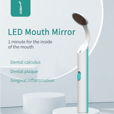 Anti-fog LED Mouth Mirror Microcrystalline Nano Lens Illuminated Mouth Mirror for Examination Problems Detection Stomatoscope with Illumination Bright LED Light Integrated Design