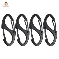 4pcs Portable 8 Ring Quick Release Clip Hanging Buckle Alloy S Type Carabiner Keychain EDC Tools