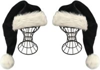 Black Santa Hat -   Black And White Xmas Christmas Hat Pack 2 pcs