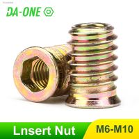 ☃ 5/10/20 Pcs M6 M8 M10 Zinc Alloy Furniture Nuts Plated Carbon Steel Hex Nut Socket Drive Insert Nuts Threaded For Wood Furniture