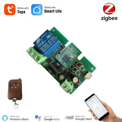 Tuya Zigbee Switch โมดูล RF433 Zigbee Inching Switch 5-32V DIY Switch ทำงานร่วมกับ Alexa Smartthing Zigbee APP Remote Control-srng633433