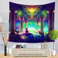 Cartoon Watercolor Painting Cloth Psychedelic Tapestry Wall Hanging Polyester Thin Couch Blanket Art Wall Carpets Yoga Shawl Mat