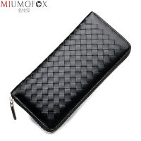 Hand-knitted Men Wallet Genuine Leather Clutch Wallets Women Casual Long Purse with Phone Pocket 2022 Brand Mens Business Wallet