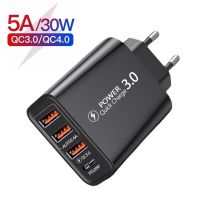 {KOLT Digital} 5A 30W ที่ชาร์จโทรศัพท์อย่างรวดเร็วชาร์จเร็ว3.0 PD 20W ติดผนังมือถือสำหรับ iPhone 12 11 Xiaomi USB Samsung Type C