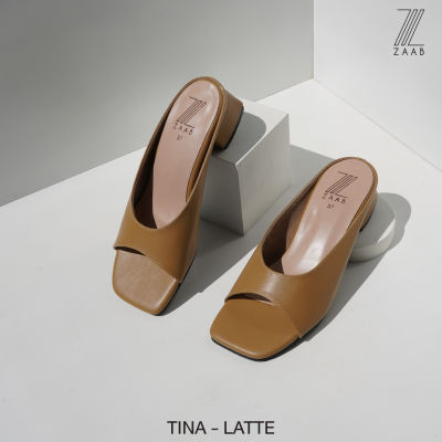 ZAABSHOES รุ่น TINA รองเท้าส้นก้อน 1.5 นิ้ว สี น้ำตาล ลาเต้ (LATTE) ไซส์ 34-44  รองเท้าแตะ รองเท้าไปเที่ยว รองเท้าใส่ที่ทำงาน เน้นหน้ากว้าง ใส่สบายมาก