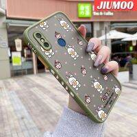 เคส JIUMOO สำหรับ Xiaomi Redmi 8 8A เคสโปร8A การ์ตูนเค้กกระต่ายขอบสี่เหลี่ยมบางมีน้ำค้างแข็งโปร่งใสแข็งเคสโทรศัพท์ป้องกันเลนส์กล้องคลุมทั้งหมดกันกระแทกปลอกซิลิโคน