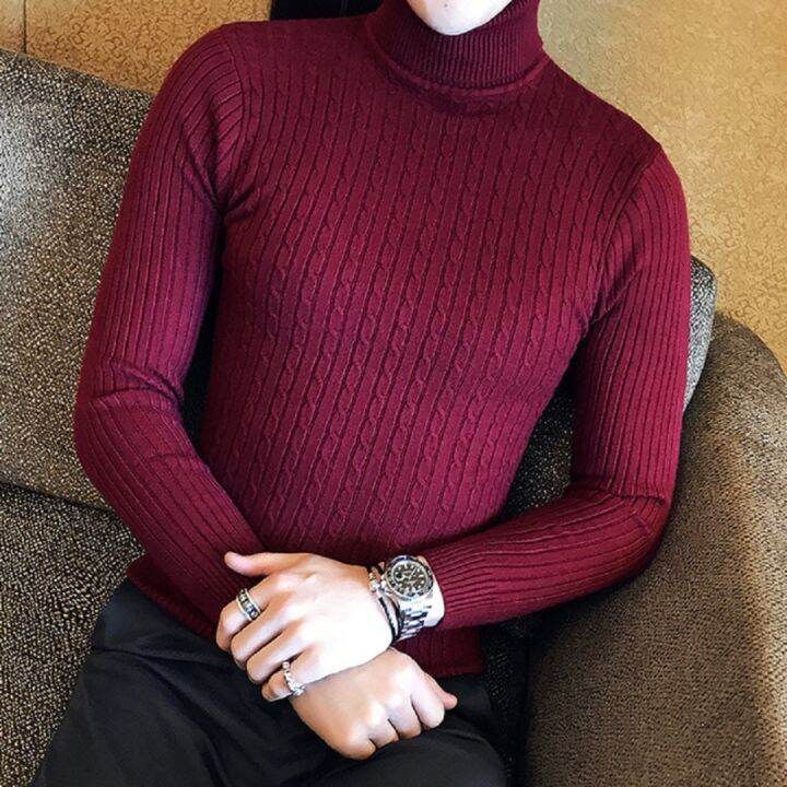 autumn-and-winter-turtleneck-warm-fashion-solid-color-sweater-mens-sweater-slim-pullover-mens-knitted-sweater-bottoming-shirt