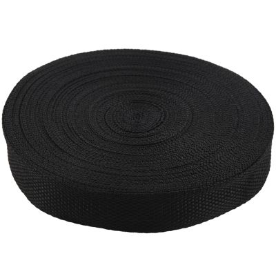 25mmx20m Roll Nylon Tape Strap For Webbing Bag Strapping Belt Making DIY Craft - Black