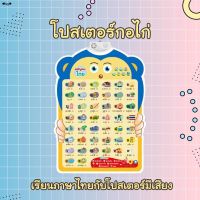 SRG โปสเตอร์พูดได้ ♀▧lvy▧ ภาษาไทย โปสเตอร์ติดผนัง ก-ฮ เสียงพูดภาษาไทย อ่านตาม กไก่ โปสเตอร์มีเสียง  โปสเตอร์สำหรับเด็ก