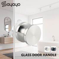 ♤◕✳ Glass Door Handle 1.1 quot; Dia Single Glass Door Knob Bathroom Shower Cabinet Handle 304 stainless steel Screw Home Hardware