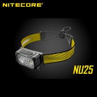 สามแหล่งกำเนิดแสง NITECORE NU25 400ลูเมนลำแสงคู่ USB-C ไฟหน้าชาร์จได้แบตเตอรี่ลิเธียมไอออนในตัว