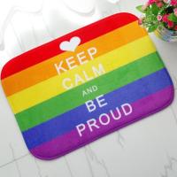 New Gay Pride Flag Bathroom Floor Door Mat Rainbow Flag Keep Calm and Be Proud Entrance Doormat Rug Carpet Anti-slip Home Decor