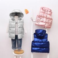 （Good baby store） Winter Autumn 3 14Y Children Outwear Down Cotton Vest For Boys Girls Waistcoat Warm Plus Thicken Sleeveless Jacket Kids Clothes