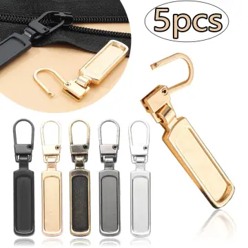 5 Pcs Pull Tab Detachable Zipper Pull Metal Zipper Replacement Slider Heads  Universal Zipper Repair Kit for Jackets Luggage Backpacks Purse Coat